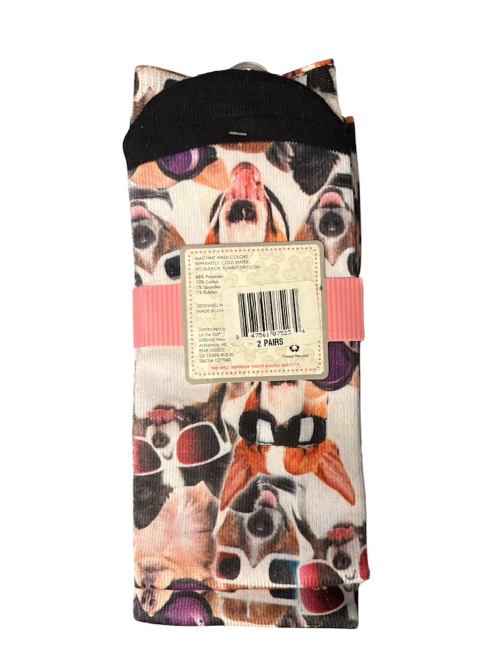 Dog Sunglasses Crew Socks Set 2 pairs size 9 - 11 - Picture 3 of 3